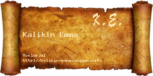 Kalikin Emma névjegykártya