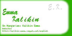 emma kalikin business card